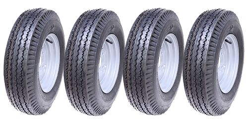 5.00-10 trailer wheel, 4ply, high speed, road legal, 355kgs, 500x10 72N set of 4