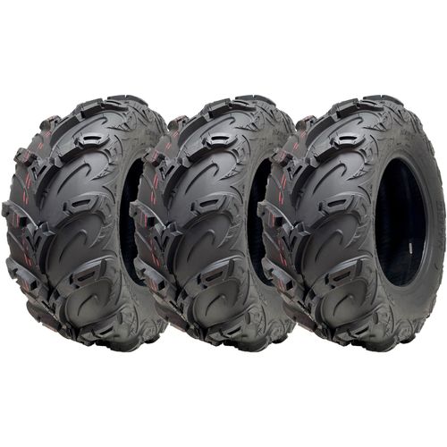 24x10.00-12 ATV Quad Tyres OBOR Mudsling Tubeless Road Legal 267kgs (Set of 3)