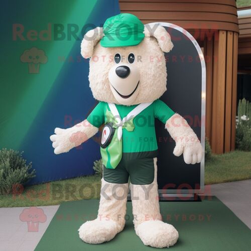 Personnage De Costume De Mascotte Redbrokoly Forest Green Shepard S Pie Habillé D'un Maillot De Bain Une Pièce Et D'épingles À Cravate