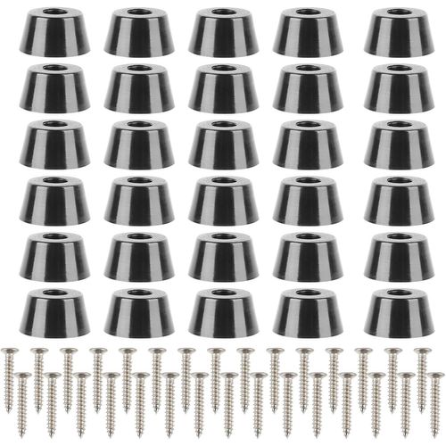 30 X Rubber Feet Screw On Plastic Furniture Feet Round Furniture Feet For Furniture Wardrobe Sofa Chair Coffee Table Drawers (30 X 22 X 15 Mm)
