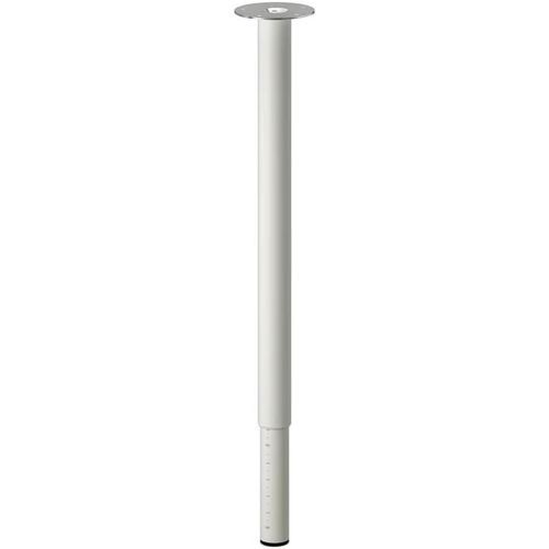 ASFASFq-Pied de table « OLOV » en acier laqué coloré, réglable entre 60 et 90 cm, avec capuchon de protection pour le sol et vis pour plateau de table (blanc)