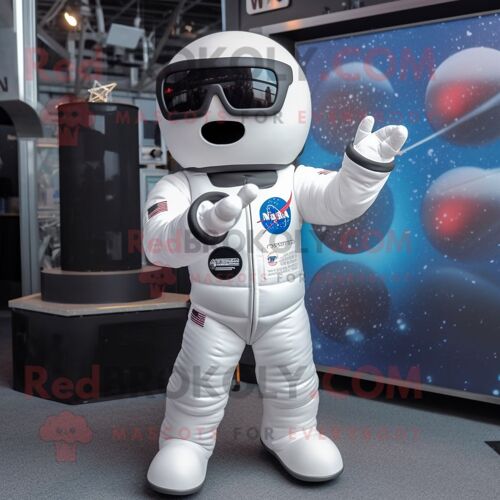 Personnage De Costume De Mascotte Redbrokoly D'astronaute Gris Habillé Avec Des Jambières Et Des Lunettes De Soleil