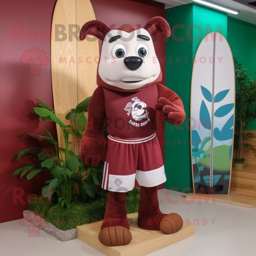 Personnage De Costume De Mascotte Redbrokoly De Drapeau Irlandais Marron Vêtu D'un Short De Bain Et De Cravates