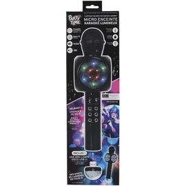 PARTY TIME, HT2235, Micro Karaoke LED Et Lampe Disco USB 3W, Accessoires Événements, Noir, Gris, Plastique (ABS), Fun pour Tous, Soirées Folles Entre Amis