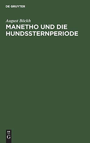 Manetho Und Die Hundssternperiode