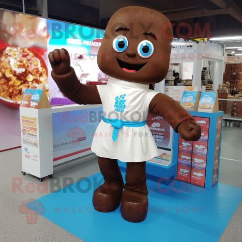 Personnage De Costume De Mascotte Redbrokoly Chocolate Bar Habillé D'un T-Shirt À Manches Longues Et De Sacs Fourre-Tout
