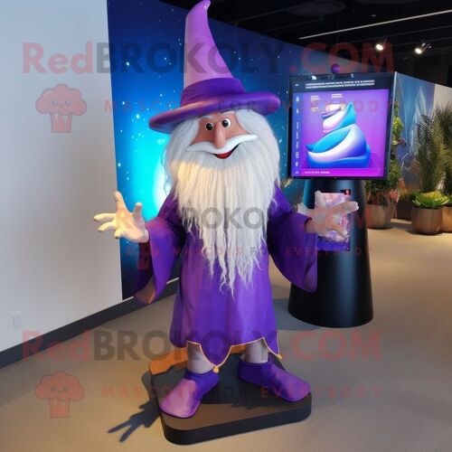Personnage De Costume De Mascotte Redbrokoly De Magicien De La Lavande Habillé D'un Bikini Et D'épingles À Chapeau
