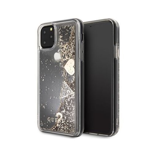 Coque Guess Paillettes Hearts Gold pour Iphone 11