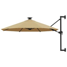 Prolenta Premium - Parasol Mural De Jardin Avec Led 300 Cm Taupe