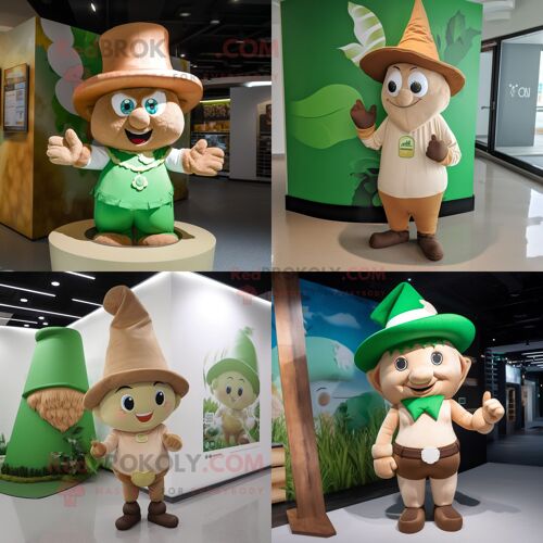 Personnage De Costume De Mascotte Redbrokoly Tan Leprechaun Hat Habillé Avec Un Bikini Et Des Bonnets