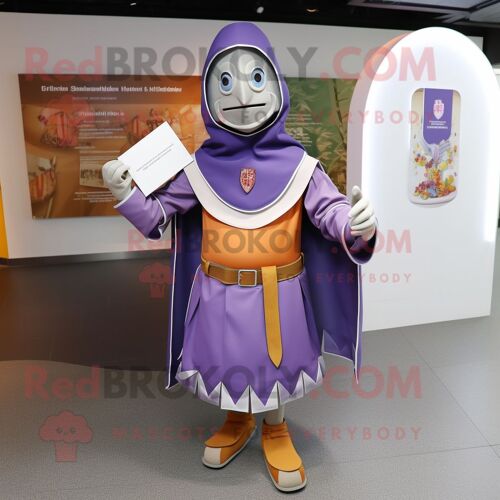 Personnage De Costume De Mascotte Redbrokoly De La Garde Suisse Lavande Habillé D'un T-Shirt À Manches Longues Et De Châles