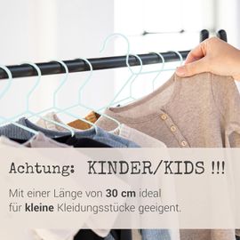 Lot de 20 cintres pour enfants (30 cm)-Bleu pastel-Peu encombrants-Résistants aux vêtements lourds-Cintres de poupée pour l'ordre et un aspect uniforme dans la garde-robe