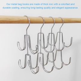 Porte-Cravates Pour Armoire Porte-Cravate Pour Armoire Pour Rangement Dans L'armoire,Crochet Pour Sac À Cravate En Plastique,Crochet De Sac Pivotant (Argent)