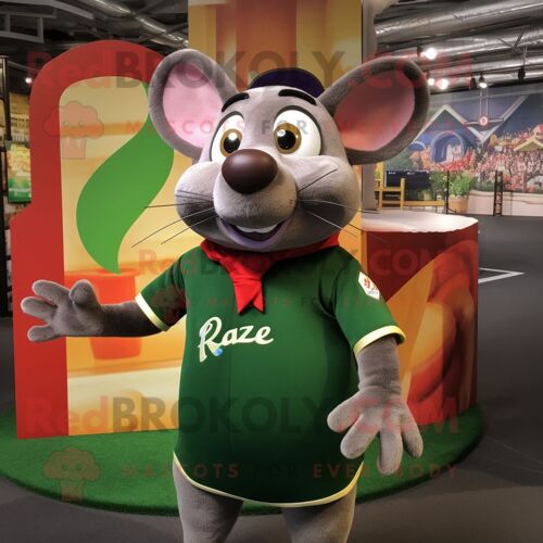 Déguisement Mascotte Redbrokoly Olive Ratatouille Personnage Habillé D'un Maillot De Rugby Et De Porte-Clés