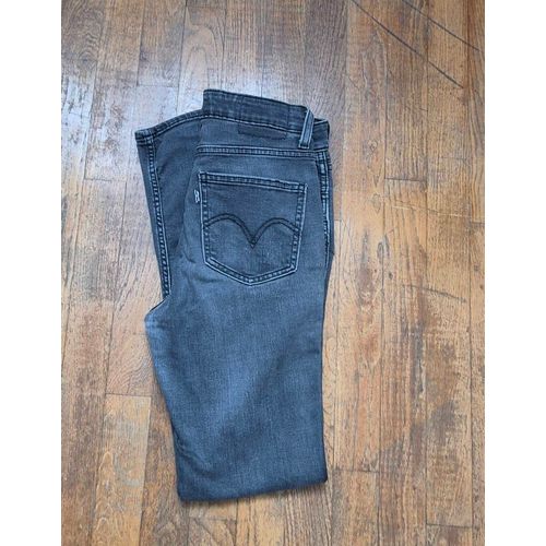 Jean Slim Femme Levi'S Line 8 Taille 28 (36/38) Noir Délavé