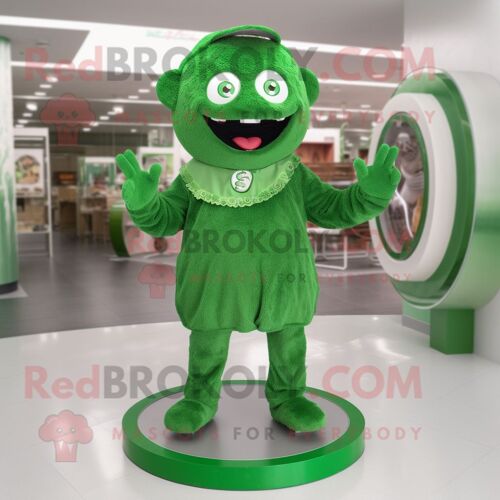 Personnage De Costume De Mascotte Redbrokoly Forest Green Plate Spinner Habillé D'une Barboteuse Et De Bracelets - Corps Entier --V 5