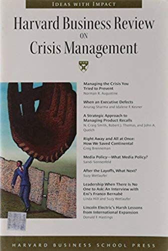 Harvard Business Review On Crisis Management A Harvard Business Review Paperback