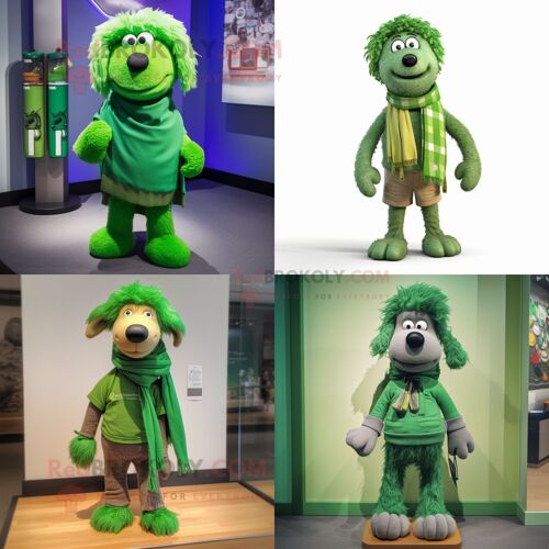 Personnage De Costume De Mascotte Redbrokoly Green Shepard S Pie Habillé D'un Bermuda Et De Clips D'écharpe