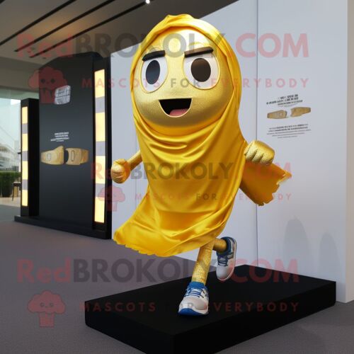 Personnage De Costume De Mascotte Redbrokoly De Bracelet D'or Habillé D'un Short De Course Et D'écharpes