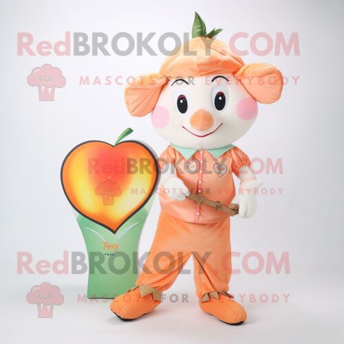 Personnage De Costume De Mascotte Redbrokoly De Flèche De Pêche D'amour Habillé Avec Des Montres Henley Tee Et Bracelet