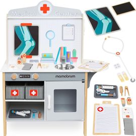 Jouet D'imitation Bois Mamabrum, Cabinet Médical Avec 20 Accessoires Pour Médecin - Jeux Docteur - Infirmerie- Cabinet Soin Hôpital Xxl