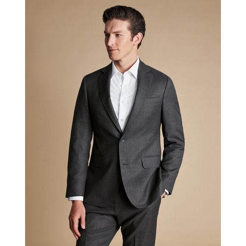 Veste De Costume De Luxe Italien - Gris Foncé Pour Homme Par Charles Tyrwhitt