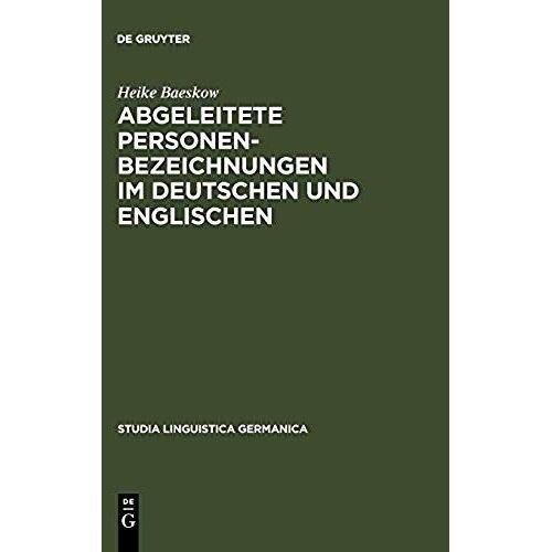 Abgeleitete Personenbezeichnungen Im Deutschen Und Englischen