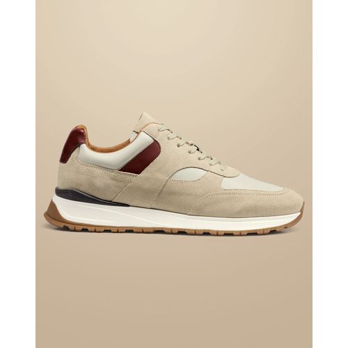 Chaussures Baskets En Cuir Et Daim Crème Pour Par Charles Tyrwhitt