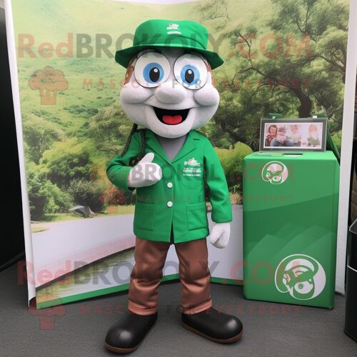 Personnage De Costume De Mascotte Redbrokoly De Médecin Vert Forêt Habillé D'un Polo Et De Pochettes