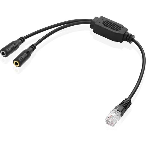 RJ9 to Dual 3.5mm Audio Cable for Phone and Headset,RJ9 Plug to 2 x 3.5mm Female Jack for Microphone,Microphone,Audio Cable-30cm