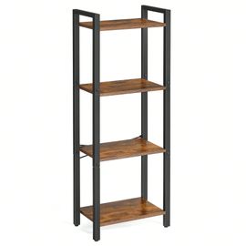 Étagère 4 Niveaux, Bibliothèque, 40 X 24 X 107 Cm, Meuble De Rangement, Cadre En Acier, Style Industriel