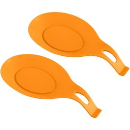 Lot De 2 Repose-Cuillères En Silicone Pour Cuisine Orange