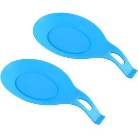 Lot De 2 Repose-Cuillères En Silicone Pour Cuisine Bleu
