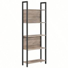 Bibliothèque, Étagère De Rangement, 5 Niveaux, Cadre En Acier Stable, 62 X 24 X 165 Cm