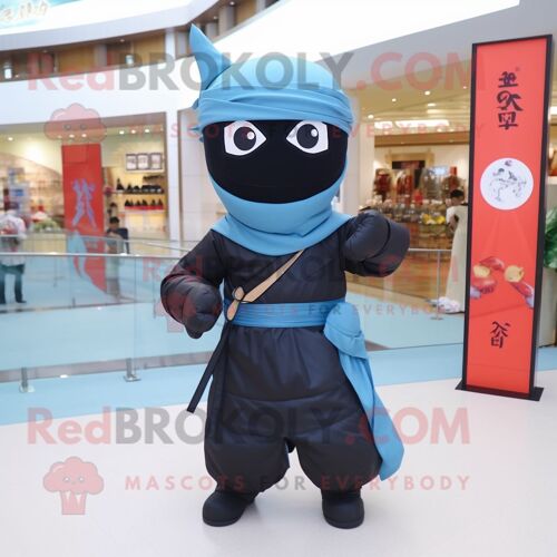 Personnage De Costume De Mascotte Redbrokoly Ninja Vêtu D'une Jupe Plissée Et De Sacs Messenger