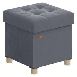 Cube Simili Cuir Pouf Rangement Repose-Pieds Pouf Banc Siège, Boîte à Jouets Organisateur Boîte Pouf Coffre Siège Unique Pour La Maison-Noir 40x40x40cm(16x16x16
