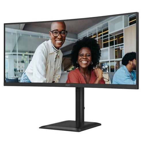 AOC CU34E4CV - Écran LED - incurvé - USB - 34" - 3440 x 1440 UWQHD @ 120 Hz - VA - 3500:1 - HDR10 - 4 ms - 2xHDMI, DisplayPort, USB-C - haut-parleurs - noir