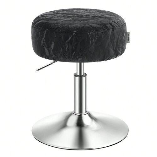 Tabouret de maquillage, Pivotant à 360 Degrés, en pU, Coussin Épais, pour chambre, Cuisine, Salle à manger, Moderne, Noir d'encre
