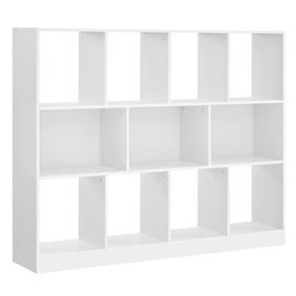 Bibliothèque, Étagère Rangement, Meuble Pour Dossier, Avec 8 Casiers Ouvers Et 3 Compartiments 126 X 30 X 100 Cm