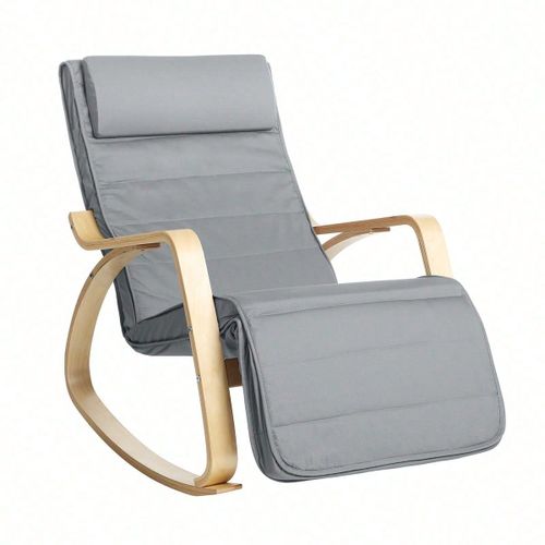 Fauteuil À Bascule En Bois De Bouleau, Gris Clair