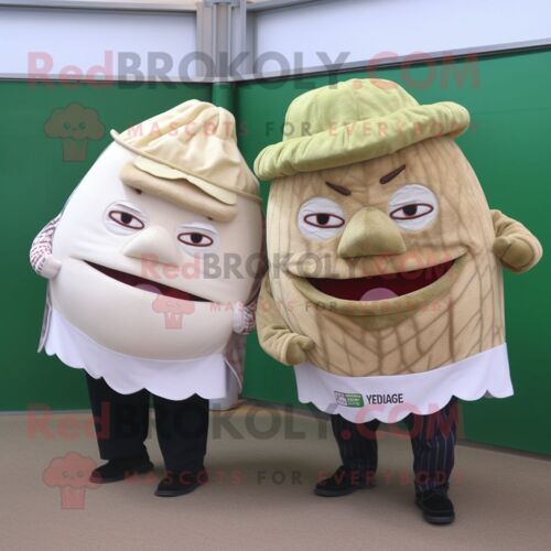 Costume De Mascotte Redbrokoly De Corned Beef And Cabbage Beige Habillé D'un Costume Et De Porte-Clés