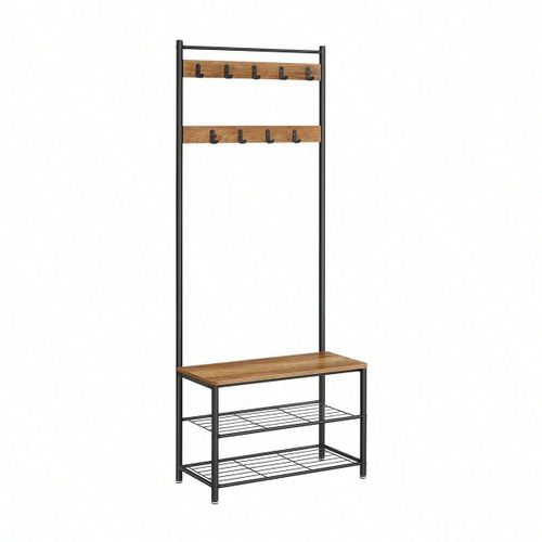 Portemanteau avec etagère à chaussures, Vestiaire Style Industriel, 70 X 32 X 175 cm