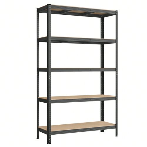 Étagère Charge Lourde À 5 Niveaux, Meuble De Rangement En Acier - Gris