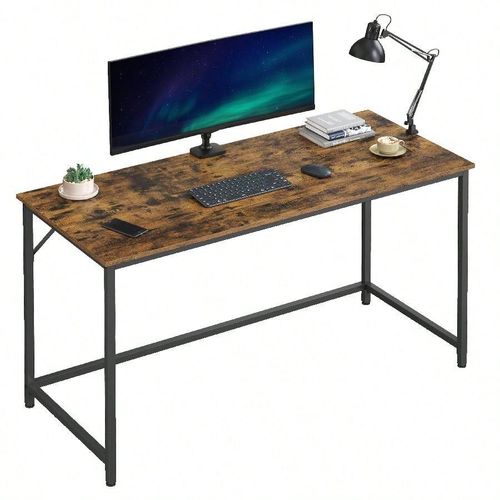 Bureau en métal, 135 X 60 X 76 cm, Style Industriel, Marron Rustique