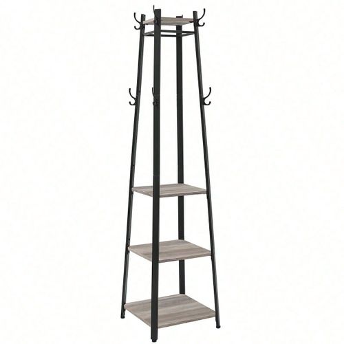 Porte-manteaux, Portant à vêtements, Cadre en acier, Style Industriel, Grège