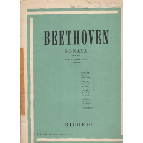 Beethoven Sonata Op 2 N1 Pour Piano Forte