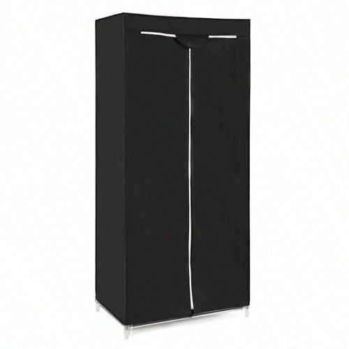Armoire En Tissu, Penderie Pliante Avec Tringle De Suspension, Dressing Simple, Organiseur Pour Jouets, Chaussures, Sacs, Salon, 75 X 45 X 160cm, Noir