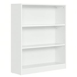 Bibliothèque, Étagère À 3 Niveaux, Meuble De Rangement, Avec Étagères Réglables En Hauteur, 80 X 24 X 93 Cm, Blanc