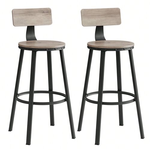 Tabourets Hauts, avec dossier, Siège de cuisine, Siège de 73 cm de haut