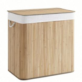 Panier à linge à 3 compartiments, avec couvercle et Poignées, Corbeille à linge 150l